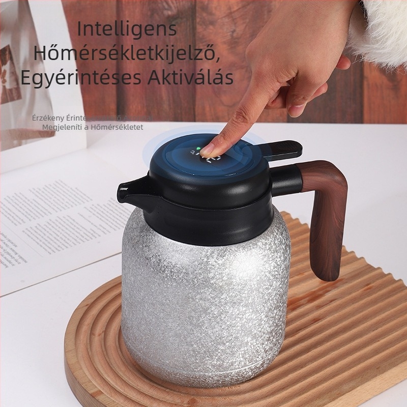 Új modell titánbevonatú belső tartállyal rendelkező teás termosz, tea-víz elválasztással, nagy kapacitás és intelligens hőmérséklet-kijelző, otthonra és irodára