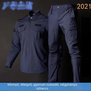 Biztonsági kiképzési egyenruha – gyorsan száradó, lélegző, fekete és sötétkék