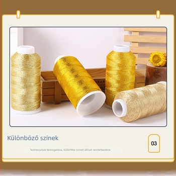 Fémes hímzőfonal készlet arany- és ezüstszínű fonalak, színes szálak DIY kötéshez, karkötők és kiegészítők