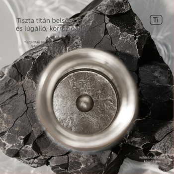 Tiszta titán termosz mágneses fedővel és mechanikus hőmérséklet-kijelzővel, tea–víz elválasztás, hordozható autóhoz