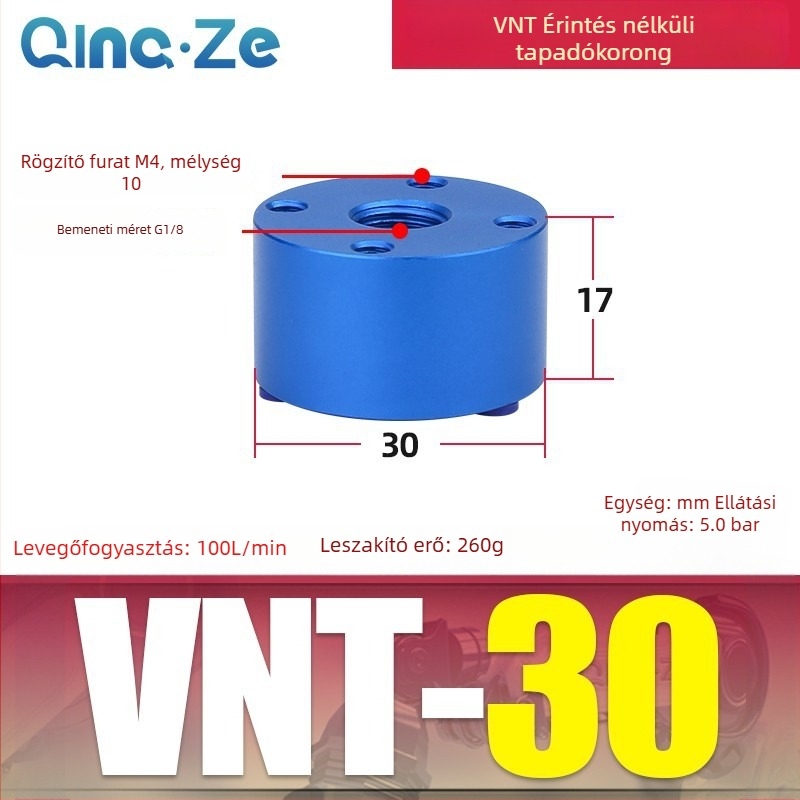 Qingze Pneumatikus vákuumcsésze, porózus, érintésmentes ipari manipulatorokhoz, méretek 20/30/40/60