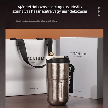 Tiszta titániumból készült termosz pohár intelligens hőmérséklet kijelzővel és tea szeparációs rekesszel, autóban használható, üzleti ajándék