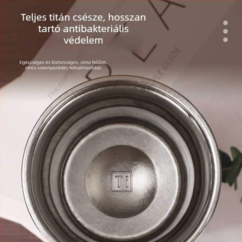 Tiszta titániumból készült termosz pohár intelligens hőmérséklet kijelzővel és tea szeparációs rekesszel, autóban használható, üzleti ajándék