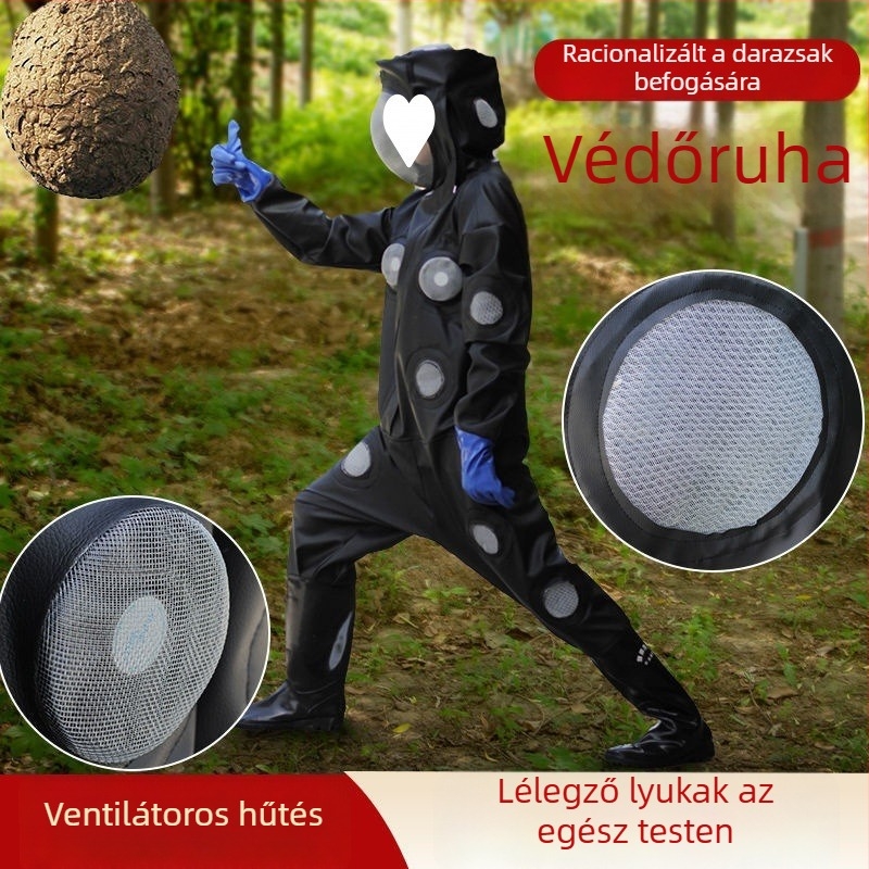 Szakmai méhészköru, lélegző teljes készlet, egyrészes köpenyes stílusú védőruha