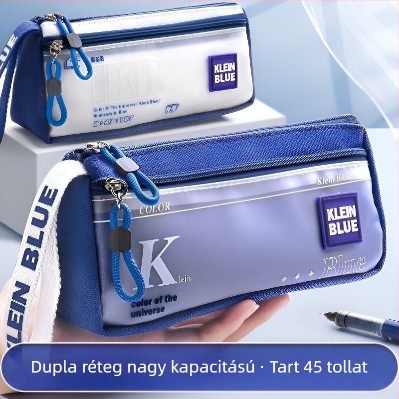 2025 Nagy kapacitású tolltartó fiúknak, vászonból, iskolai használatra