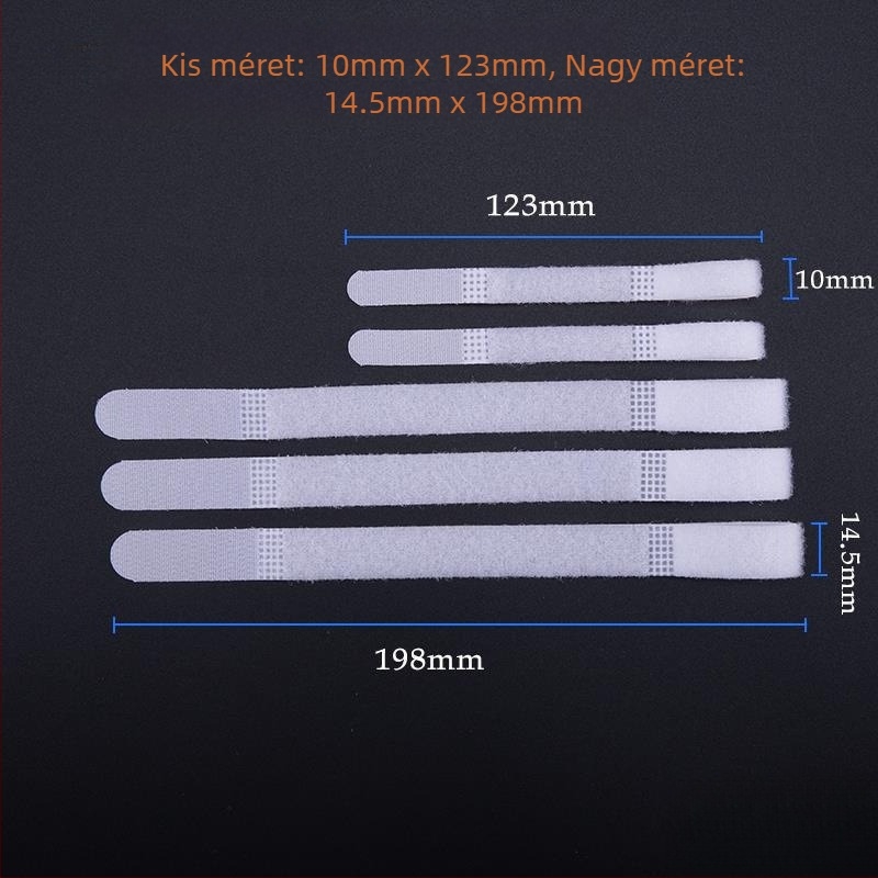 Velcro kábelrendező szalag, öntapadós, adatokhoz és fejhallgatóhoz, laptop töltőkábelei rendezésére