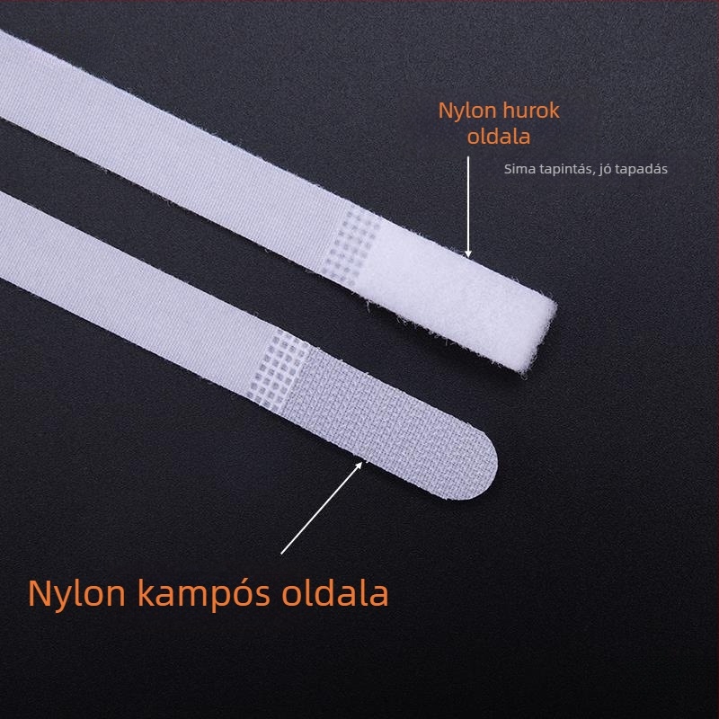 Velcro kábelrendező szalag, öntapadós, adatokhoz és fejhallgatóhoz, laptop töltőkábelei rendezésére