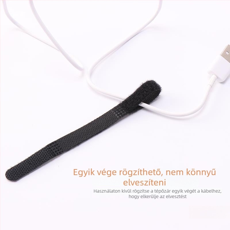 Velcro kábelrendező szalag, öntapadós, adatokhoz és fejhallgatóhoz, laptop töltőkábelei rendezésére