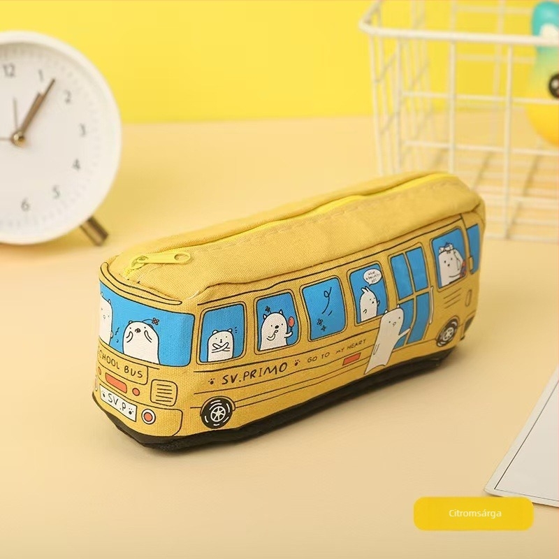 Kreatív tolltartó nagy kapacitású, busz- és autótémákkal, óvodai és alsó tagozatos használatra, koreai stílusú minimalist