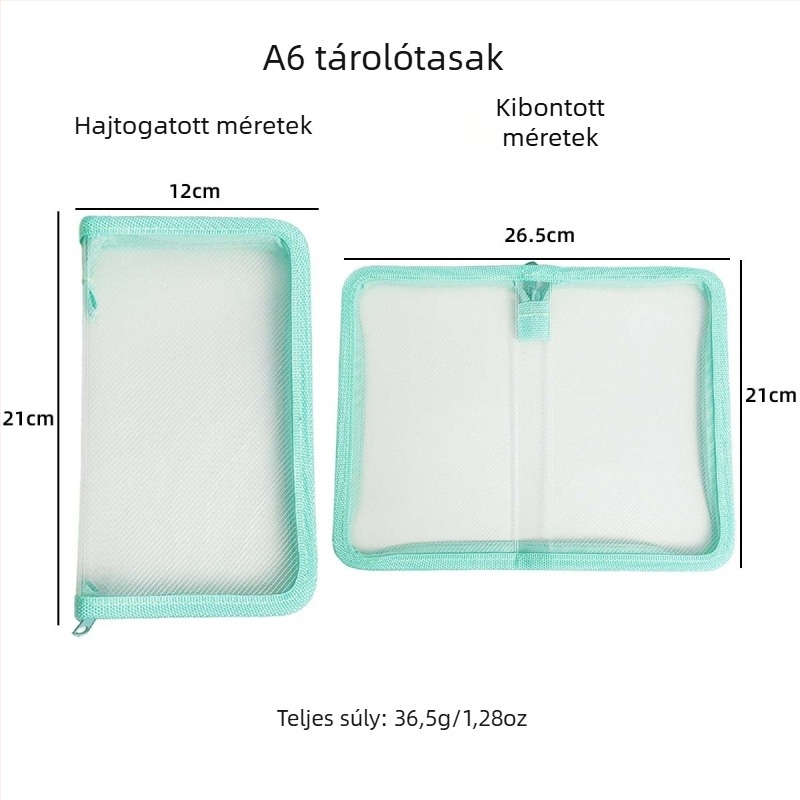 A6 áttetsző tároló taska twill mintával, matricák és naplóanyagok számára, minimalist dizájn, nagy kapacitás