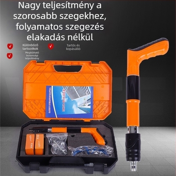 Minden‑egyben szegbelövő pisztoly mennyezet‑telepítéshez — rögzítő eszköz elektromos, víz- és klímaberendezések szereléséhez