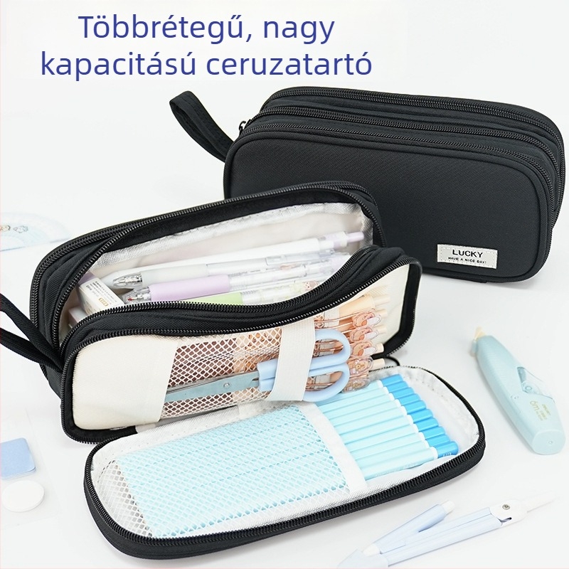 Nagy kapacitású ceruzatartó, egyszerű design, fiúknak általános és középiskolások számára
