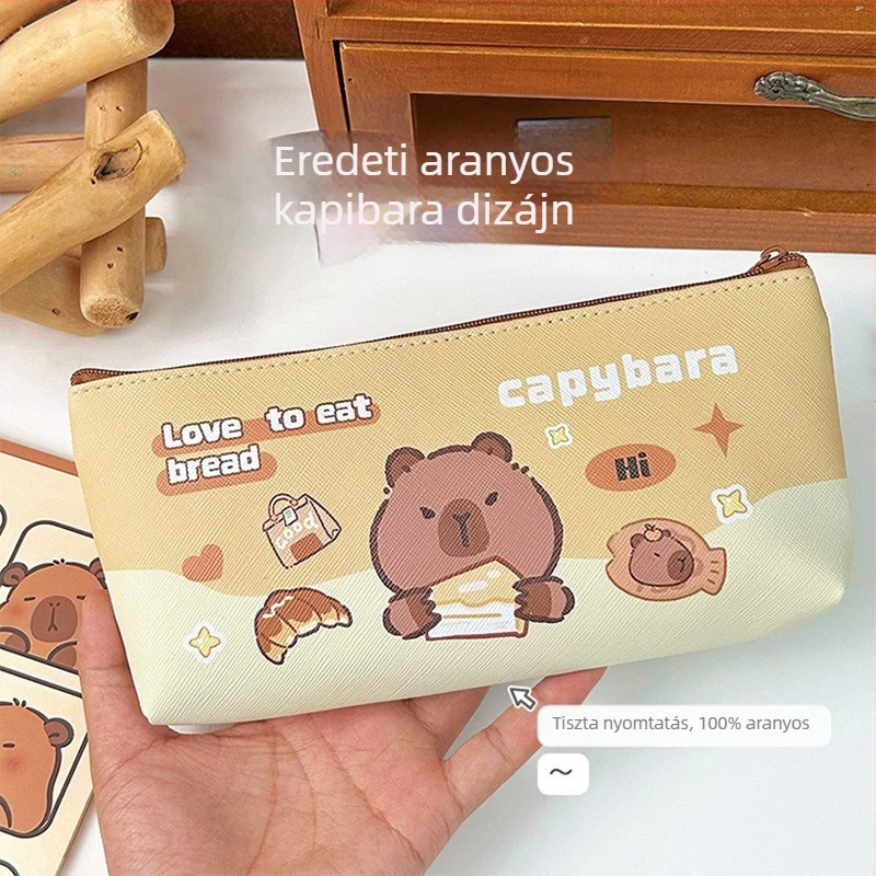 Kapibara tolltartó gyerekeknek, aranyos iskolai kellék, rajzfilmszerű Capybara tároló