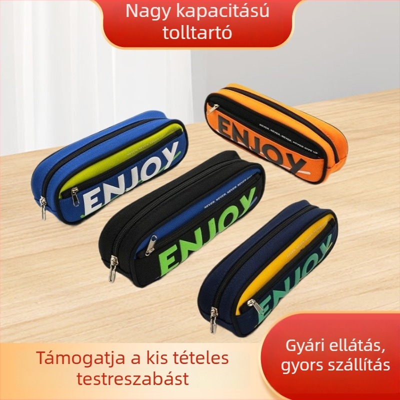 Nagy kapacitású tolltartó, kreatív és letisztult dizájn, uniszex diákok számára