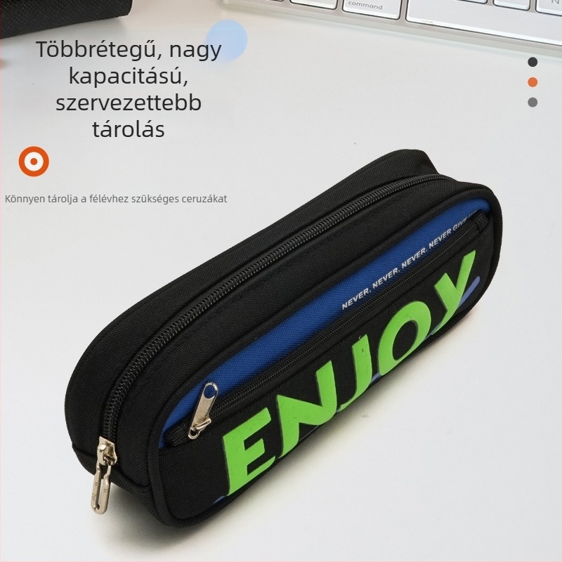 Nagy kapacitású tolltartó, kreatív és letisztult dizájn, uniszex diákok számára