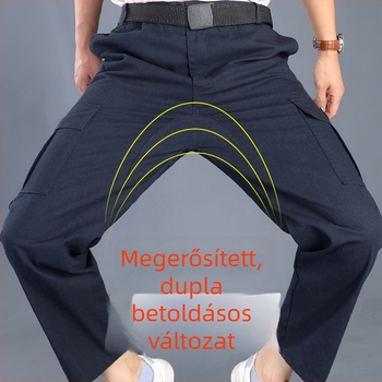 Férfi munkás nadrág extra panellel, lélegző pamut-keverék anyagból, egyenes szabású, hosszú nadrág hegesztőknek, nedvesség-elvezető