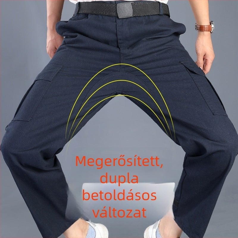 Férfi munkás nadrág extra panellel, lélegző pamut-keverék anyagból, egyenes szabású, hosszú nadrág hegesztőknek, nedvesség-elvezető