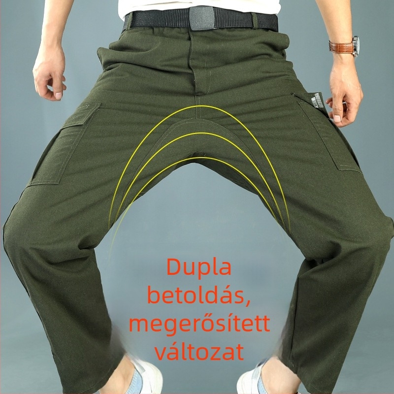 Férfi munkás nadrág extra panellel, lélegző pamut-keverék anyagból, egyenes szabású, hosszú nadrág hegesztőknek, nedvesség-elvezető