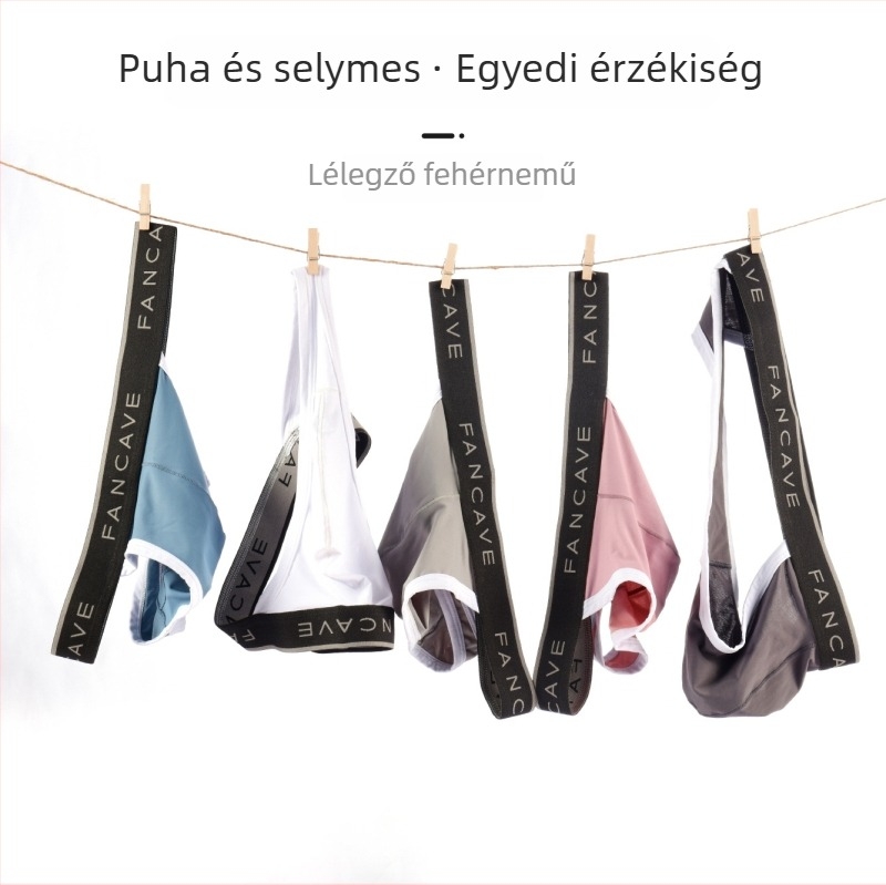 Férfi Ice Silk T-Back alsónadrág, átlátszó, lélegző, gyorsan száradó, nyárra