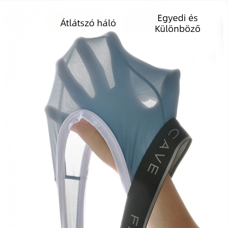 Férfi Ice Silk T-Back alsónadrág, átlátszó, lélegző, gyorsan száradó, nyárra