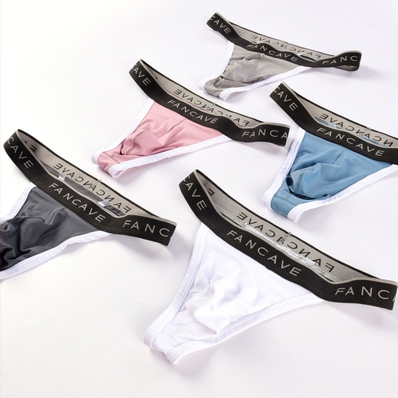 Férfi Ice Silk T-Back alsónadrág, átlátszó, lélegző, gyorsan száradó, nyárra
