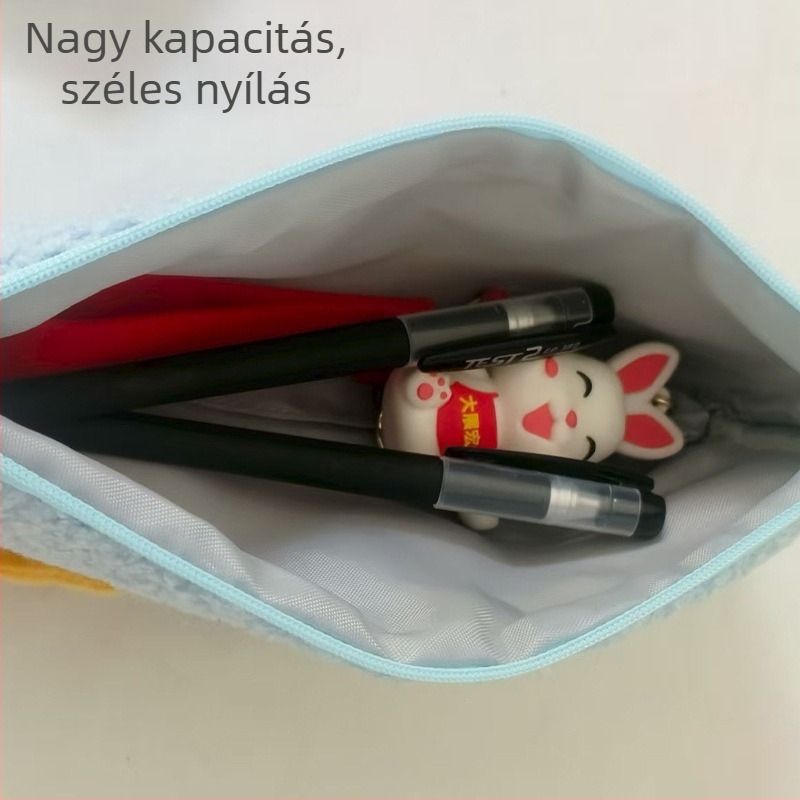 Új plüss tolltartó és írószerek szervezője, aranyos dizájn, nagy kapacitás diákok számára