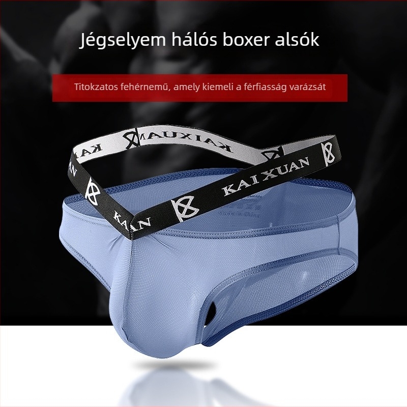 Új ice silk férfi tanga, lélegző nyári fehérnemű, egyszínű.