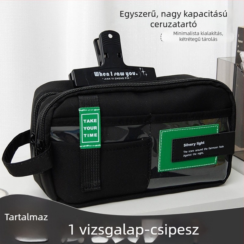 Többcélú tolltartó nagy kapacitással, egyszerű és praktikus iskolai kellék általános- és középiskolások számára