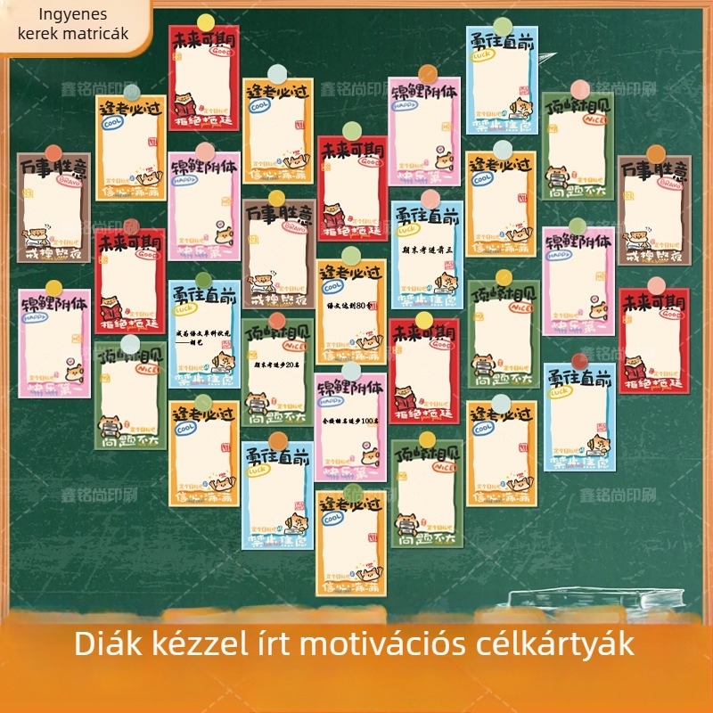 Új kézírásos motivációs célkártyák tanuláshoz és tervezéshez