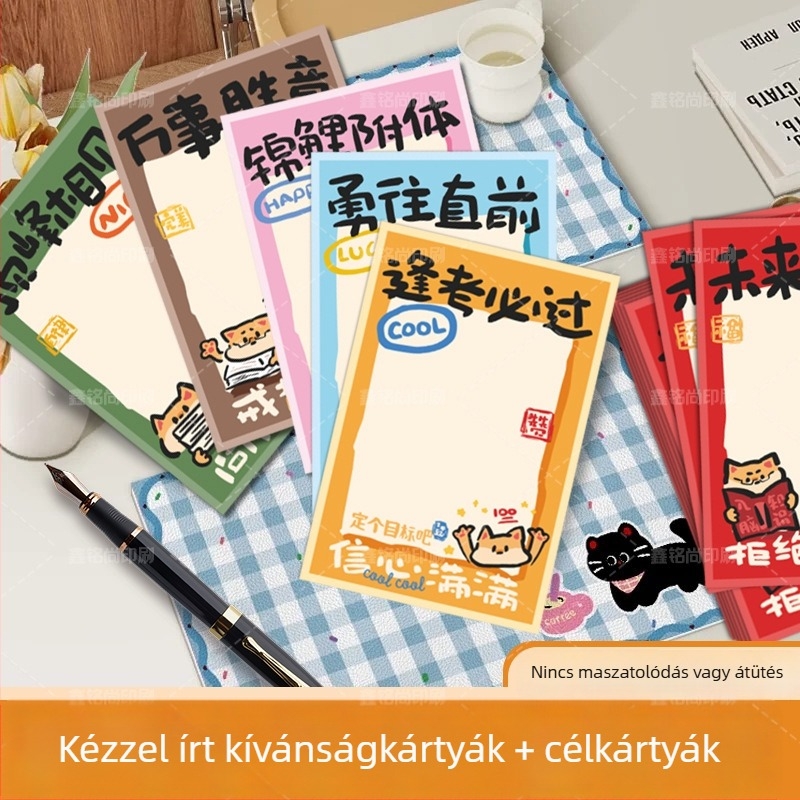 Új kézírásos motivációs célkártyák tanuláshoz és tervezéshez