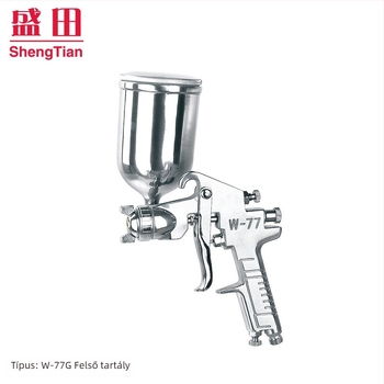 Shengtian W-71/77 pneumatikus permetezőpisztoly felső és alsó tartállyal, bútorokhoz, fához és autófestékhez