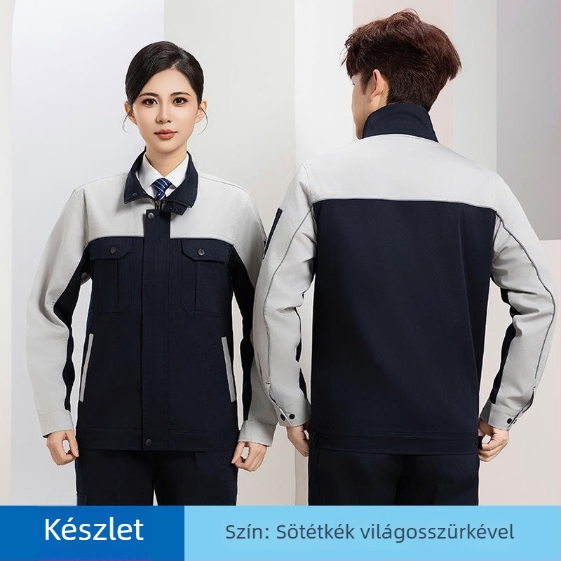 Hosszú ujjú munkaruha készlet nőknek és férfiaknak, kopás- és szennyeződésálló gyári munkaruha, tavasz–ősz