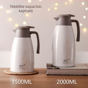 Háztartási 304 rozsdamentes acélból készült forró víz kanna, nagy kapacitás, kettős falú vákuum termosz