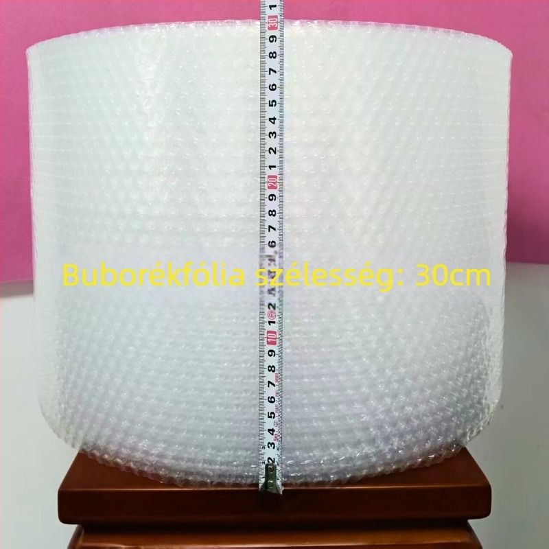 Buborékfólia tekercsek, egy- és kétszintű, 50 cm szélességű, átlátszó PE, 10 mm buborékok, 3,8 mm vastagság, csomagoláshoz és költöztetéshez