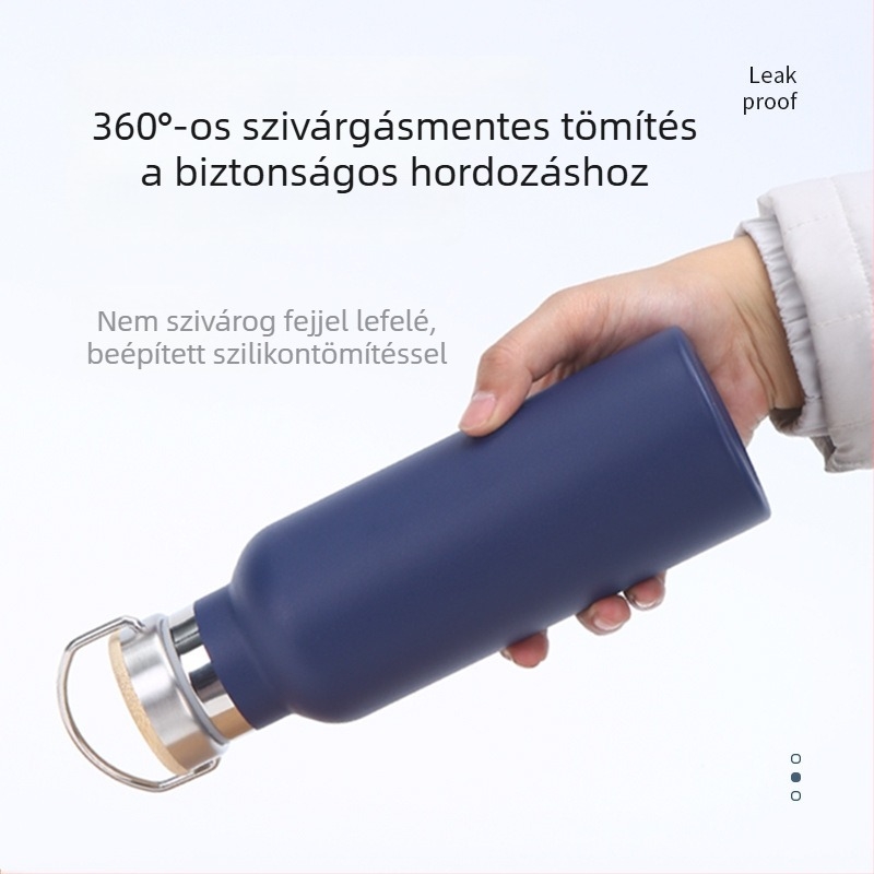304 rozsdamentes acélból készült amerikai stílusú széles nyílású termosz, dupla falú vákuumos szigetelés, hordozható kültéri túrákhoz
