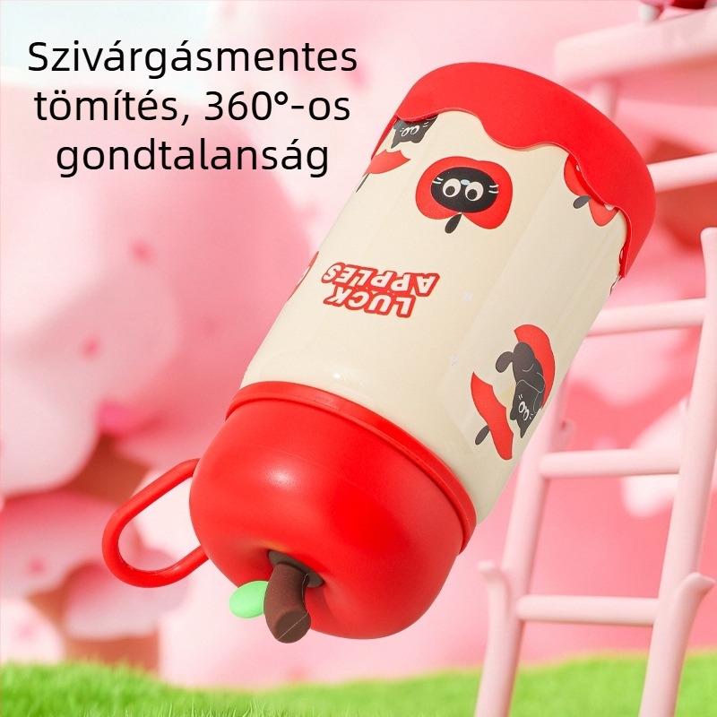 316 rozsdamentes acél termosz pohár, szigetelt, hordozható, aranyos diákoknak, Instagram-stílusú dizájn