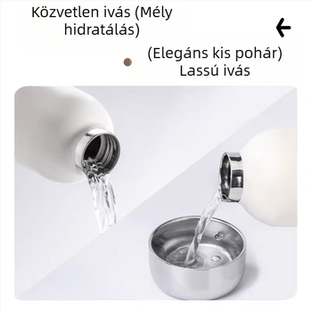 Trendi termosos pohár szívószállal, hordozható rozsdamentes acélból, kicsi kapacitás, nőknek
