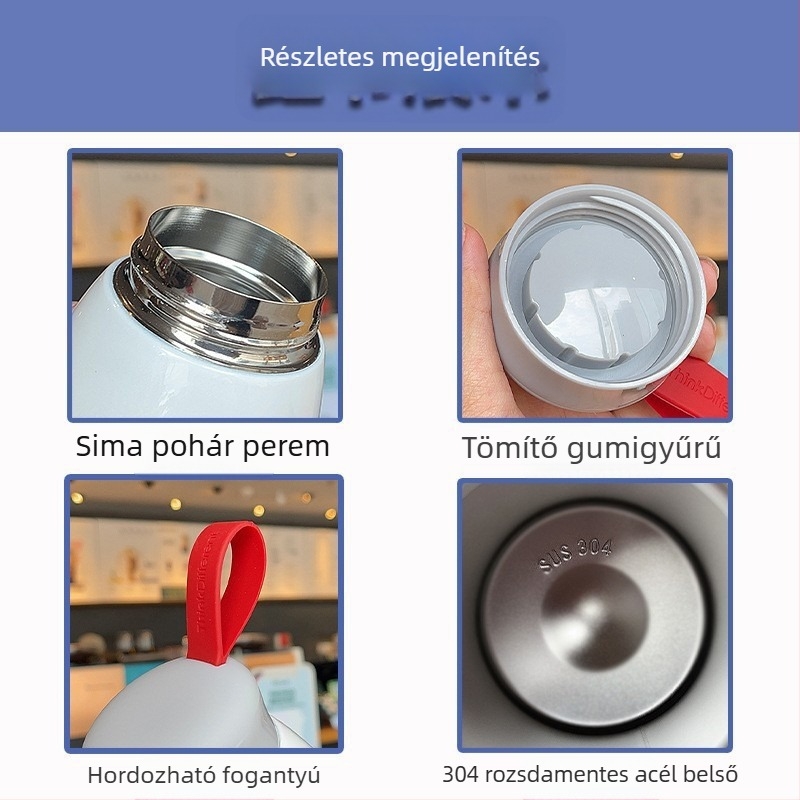 Szigetelt mini termosz pohár – kompakt, hordozható, egyszerű dizájn kültéri használatra