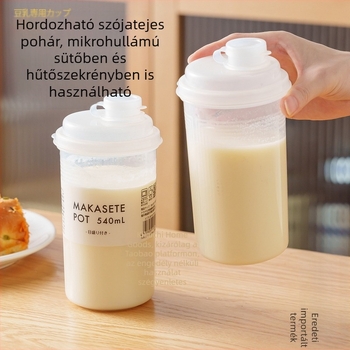 Hordozható szójaital pohár reggelire, tejhez és gyümölcsléhez, magas hőmérsékletnek ellenálló, élelmiszer-minőségű, szivárgásmentes irodai használatra