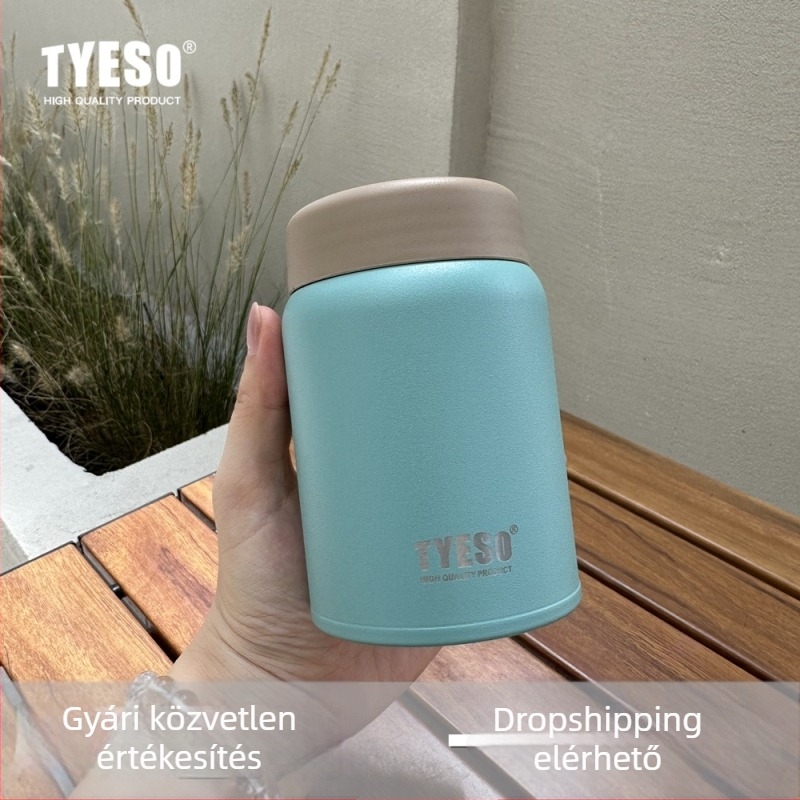 TYESO mini termosz pohár, hordozható, 304 rozsdamentes acélból, hőszigetelés 6–12 óra, divatos kompakt ivó pohár
