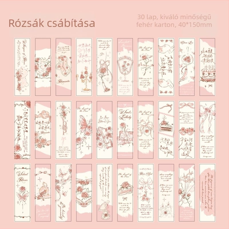 Mr. Paper Fém könyvjelző dobozban – Álmatlan rózsa dallam, Rózsa téma, Diákoknak
