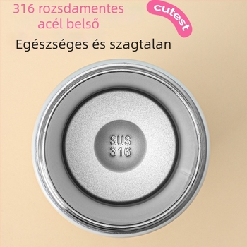 Új rajzfilmszerű termosz lebegő gömbbel, 316 rozsdamentes acél, szívószállal, hordozható, kettős használatú