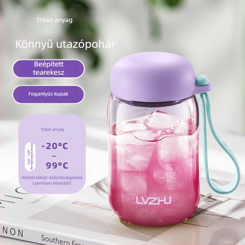Green Pearl Tritan vízpohár, 2026-os új modell, tej-kávé shaker, kompakt és hordozható műanyag pohár, hőálló