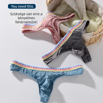 Férfi ice silk T-alsó, átlátszó, nyár, plusz méret