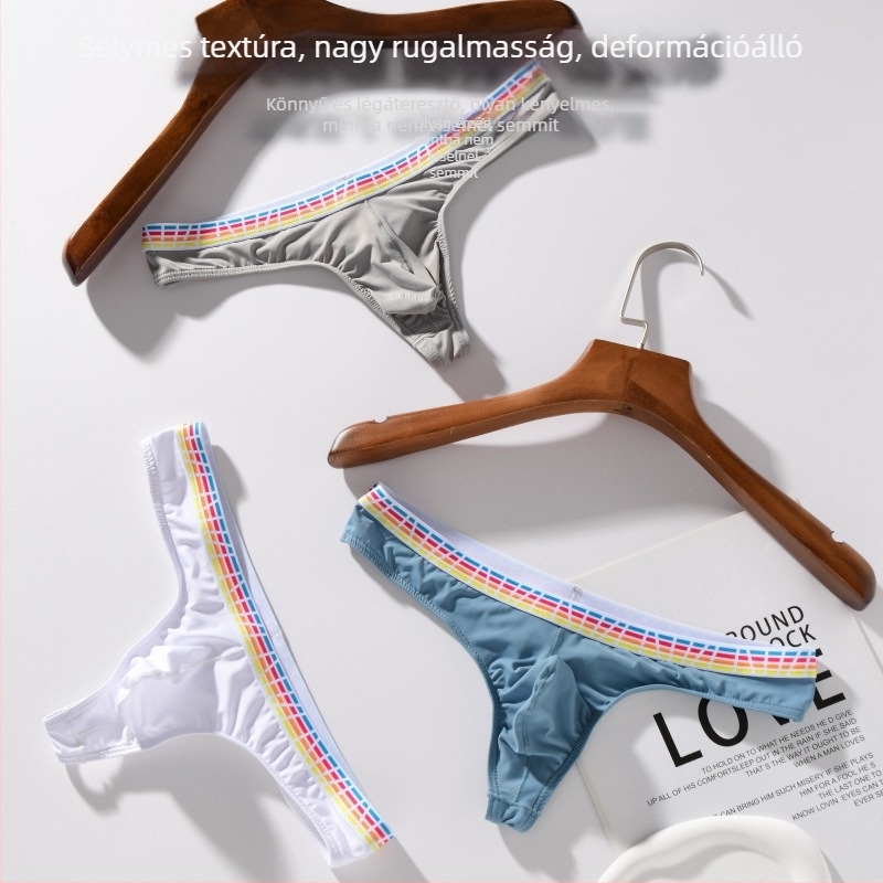Férfi ice silk T-alsó, átlátszó, nyár, plusz méret