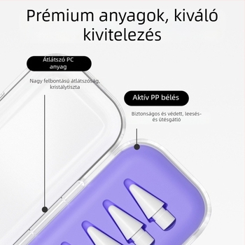 Átlátszó hegytároló doboz Apple Pencilhez, iPad stylus módosításához és cseréjéhez, univerzális