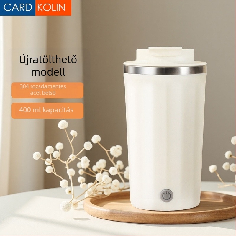 Automata keverő pohár vezeték nélküli töltéssel, hordozható elektromos mágneses keverő pohár tej- és kávéitalokhoz