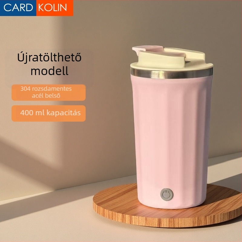 Automata keverő pohár vezeték nélküli töltéssel, hordozható elektromos mágneses keverő pohár tej- és kávéitalokhoz