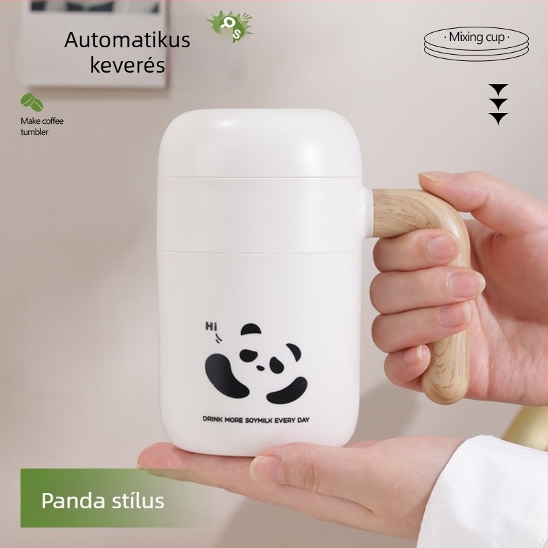 Automata keverő pohár mágneses forgással és vezeték nélküli töltéssel, hordozható rozsdamentes acél kávés pohár