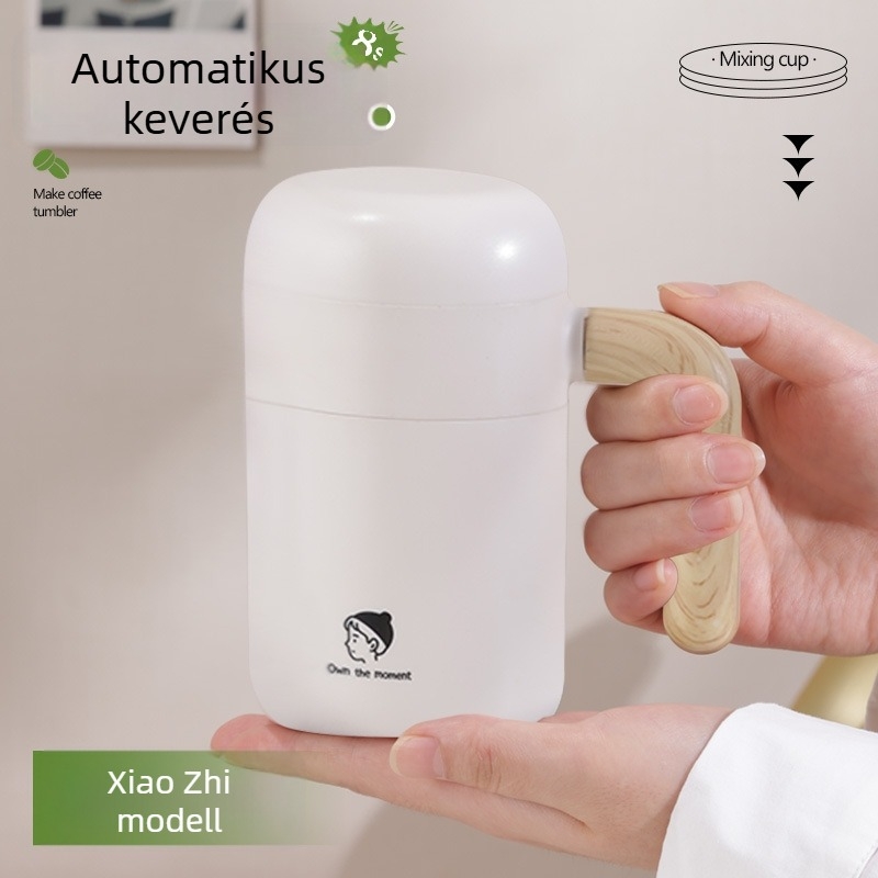 Automata keverő pohár mágneses forgással és vezeték nélküli töltéssel, hordozható rozsdamentes acél kávés pohár